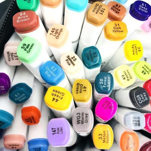 TOUCHNEW 20Pcs Color Optional Art Marker Set Alcohol Based Sketch Markers Brush Pen For Drawing Manga Design Set Supplies