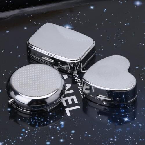 1Pc Metal Pillbox Medicine Container Key Chain Tablet Storage Case Key Ring Portable Health Care Pill Splitters