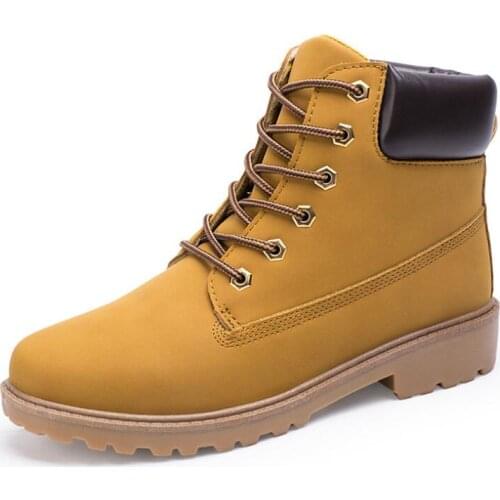 Faux suede leather mens military boots spring and autumn and winter mens shoes ankle boots snow boots XL Martin boots EUR39-46