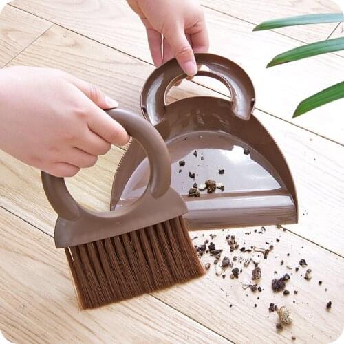 Dust Pan and Brush Set for Table , Mini Hand Broom and Dustpan Set, Dustpan Brush Nesting Tiny Cleaning Broom