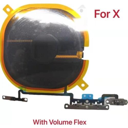 NFC Chip For iPhone XR XS X 11 Pro Max Wireless Charging Charger Panel Coil Sticker With Volume Button Flex Cable