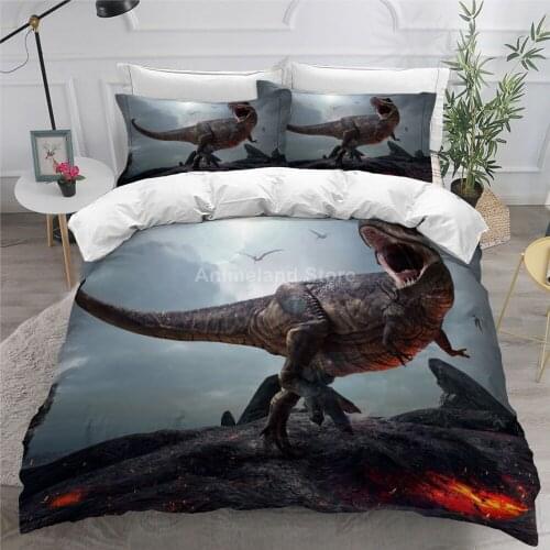 New Dinosaur Animal Bedding Set 3d Print Bed Linen Quilt Duvet Cover Set Home Textile Queen King Size Kids Fantasy Room Decor