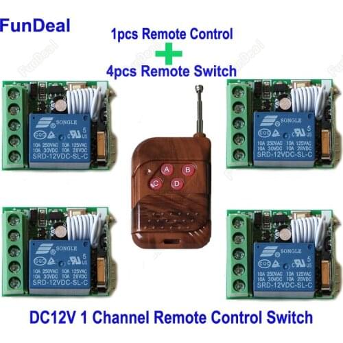 New Universal Gate Remote Control Switch 433mhz DC 12V 1CH relay Receiver Module and RF Transmitter 433 Wireless Remote Controls