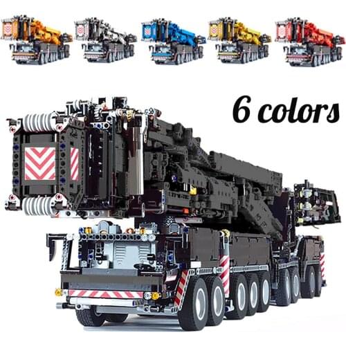 MOC Upgrade Heavy Version New Power Mobile Crane Excavator Model Crane Bricks Set High-tech Motor Set Building Block Boy Gift