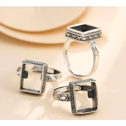 10*12.5mm 925 STERLING SILVER Semi Mount Bases Blanks base blank Pad ring Setting jewelry findings diy A5842