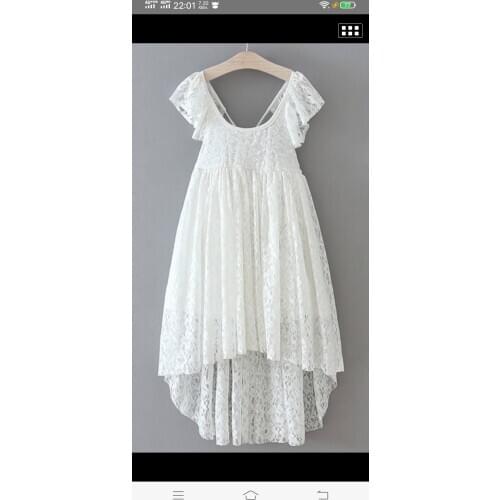 Girls Dress 2020 Summer New Princess Lace Beautiful Back V-neck Dress Kids Dresses Children Frocks 2-6 Years