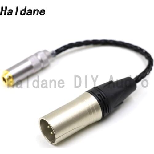 Haldane HIFI 7N Silver Plated 4pin XLR Balanced Male to 4.4mm Balanced Female Audio Adapter Cable XLR to 4.4 Connector DIY10cm