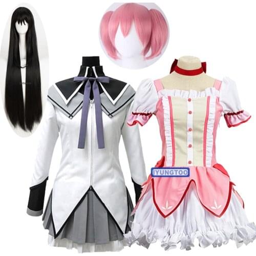 Puella Magi Madoka Magica Cosplay Kaname Madoka Akemi Homura Cosplay Party Clothing Uniform Cosplay Costumes Wigs