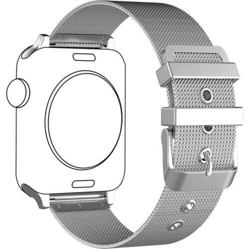 Silver Milanese Loop Watch Strap For Apple Watch Series 3 2 1 Band 38mm 42mm Metal Buckle Replacement Smart Bracelet Wristband