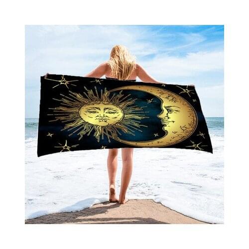 Luxury Soft Swimming Pool Gym Fitness Bath Beach Towel Quick Dry Square Washcloth Vintage Portable Spa Solar System Bathrobe