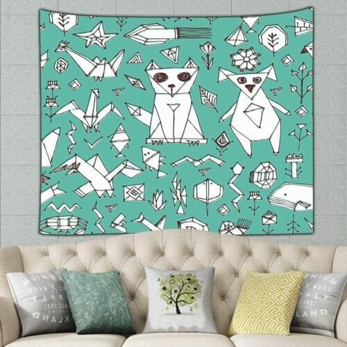 Hat Dog Cat Fox Fish Animals Design Custom Tapestries