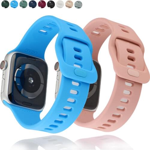 Silicone strap for Apple watch band 44mm 40mm 38mm 42mm soft wrsit belt bracelet iWatch series SE 5 4 6 Rubber Sports watchband