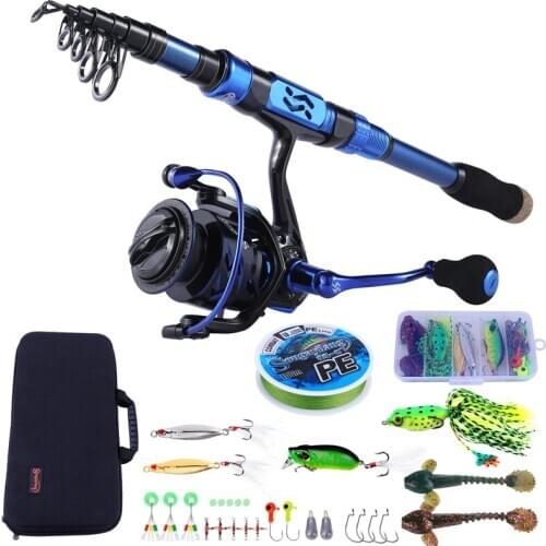 Sougayilang 1.8m-2.7m Carbon Telescopic Carp Fishing Rod Sets UltraLight Fishing Rod with 12+1BB Spinning Fishing Reel Set