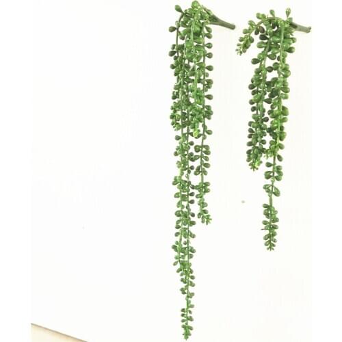 Home Garden Decoration Wall Plants Artificial Flower String PU Wall Hanging Plants Succulents Flower Arrangement Accessories