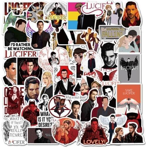 VANMAXX 50 PCS Lucifer TV Show Retro Stickers Waterproof Vinyl Decal for Laptop Helmet Bicycle Luggage