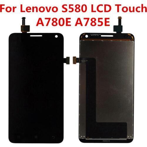 For Lenovo S580 A780E LCD Display A785E Touch Screen Digitizer Panel Assembly Frame replacement parts For Lenovo S580 Display