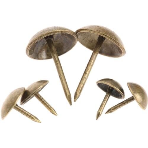 100pcs Antique Brass Upholstery Nail Jewelry Gift Wine Box Sofa Decorative Tacks Stud 7mm/9mm/13mm Pushpin Door nail Sofa screws