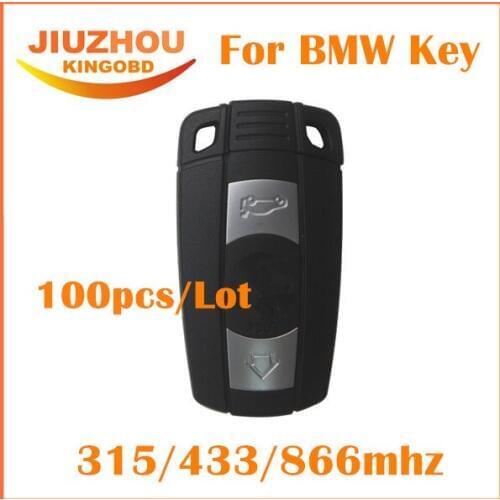 100pcs/lot DHL Free black 3 button smart key for BMW 1 3 5 6 series X1 X5 X6 Z4 868MHZ/433MHZ/315MHZ CAS3 system ID7944 chip