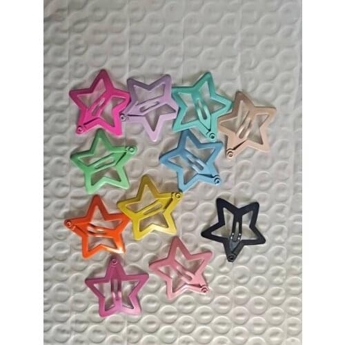2021 3.5 CM Painted five-pointed star BB Clip Pet Hairpin Dog Accessories Hair Clip ice cream color Baby Hair water drop Clip