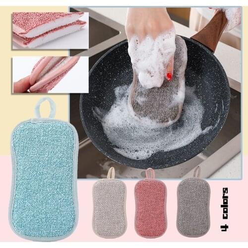 3PC Kitchen Dishwashing Sponge Cleaning Towel Grease Wiping Rags Absorbent Dish Cloth Sponge Home Kichen Cleaning Supplies