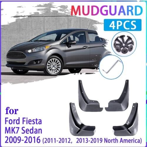 4 PCS Car Mud Flaps for Ford Fiesta 7 MK7 Hatchback 2009~2016 2010 2012 Mudguard Splash Guards Fender Mudflaps Auto Accessories