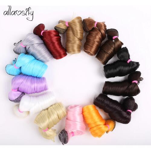 Allaosify 15*100cm 30*100cm Multicolor Gold Brown Black Silver High Temperature Fiber Hair BJD Wigs Hair For Dolls