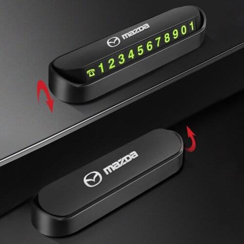 Car Temporary Stop Sign Parking Card Telephone Number Card Plate for Mazda 2 Mazda 3 MS For Mazda 6 CX-5 CX5 Accessories