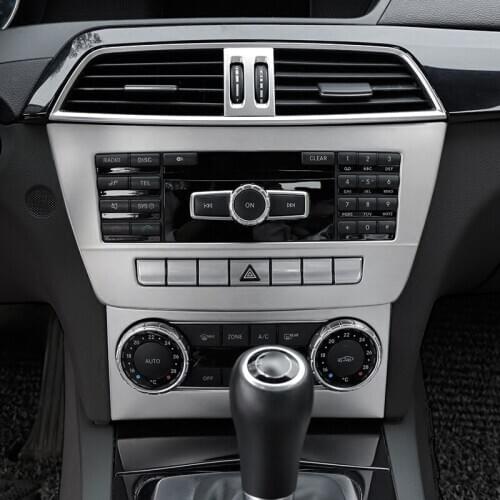 Car Styling Console Strip Air Conditioning CD Panel Decorative Cover Trim Auto Accessories for Mercedes Benz C Class W204 11-14