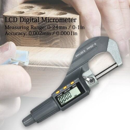 Digital Micrometer 0-25mm Electronic Digital Outside Micrometer 0.001mm High Precision Depth Micrometer Micro Caliper