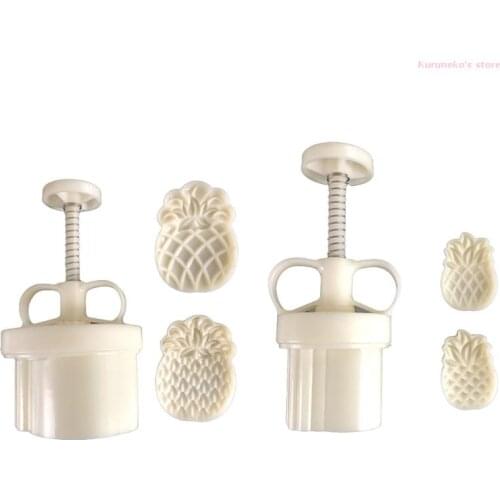 Neko Pineapple Mooncake Mold 25/125g Cake Cookie Mould Cutter Hand Pressure Food Grade Baking Accessories Mid-Autumn Festival