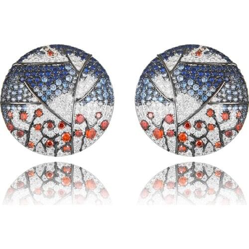 GODKI Jimbora 2020 Hot Original Luxury Round with Tree Earrings Full Cubic Zirconia Bridal Wedding Women Girl Daily Jewelry