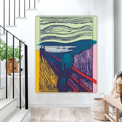 Holover Canvas Oil Painting Andy Warhol"The Scream.1984"Pop Art Avant-garde Visual Art Aesthetic Poster Wall Home Decoration