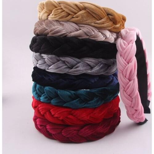 Korean Shiny Weaving Hairband For Women Girls Fashion Braided Headband Wide Hair Hoop Hair Accessories