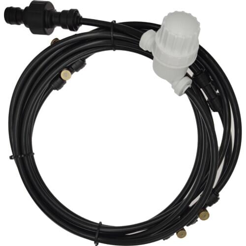 Outdoor Cooling Brass Spray Nozze Mist Fan Ring Kit With Water Filter For Patio 9 FT
