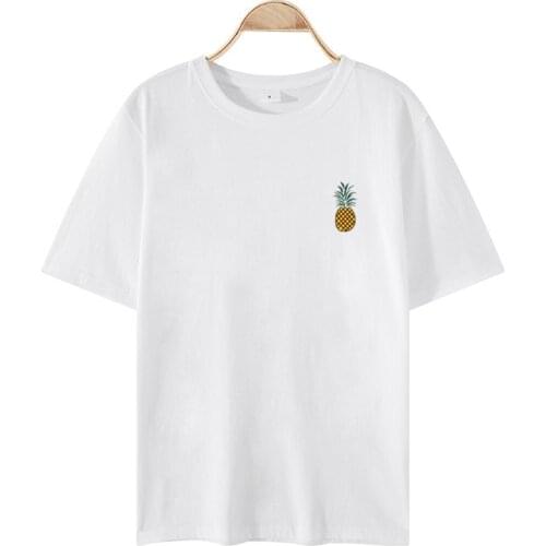 2021 Hot Selling Fruit Series Womens T-shirt Avocado Print Short Sleeve Shirts Plus Size Korean Sweet Blouse All-match Elegant