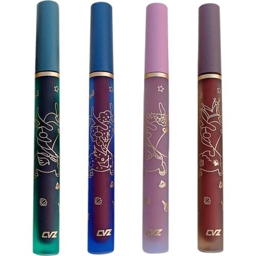 Matte Liquid Lipstick Lip Glaze Set 4 Colors Non-Stick Cup Longwear for Women and Girl Students 1.7ml 0.06 fl. oz