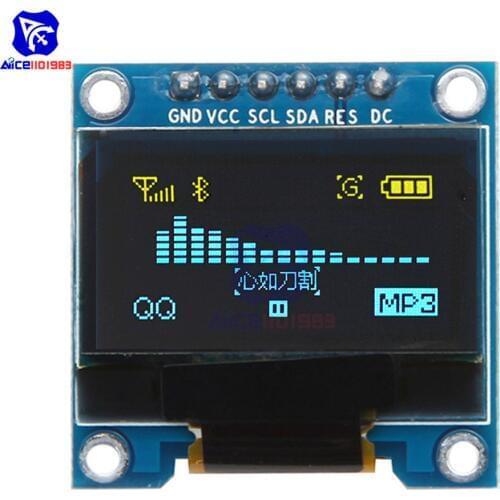 Diymore 0.96" 128*64 OLED LCD Display Module SSD1306 Yellow Blue/White/Blue SPI I2C for Arduino 51 SMT32 I/O