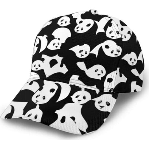 Noisydesigns Black Cute Panda Pattern Outdoor Baseball Cap Spring Summer Fashion Adjustable Men Women Caps Fashion Hip Hop Hat