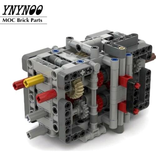 NEW 237 Pcs Parts Technical High-Tech MOC - Gearbox 2 In, 4 Out with Synced Switch Building Blocks Bricks DIY Toys Model Gifts