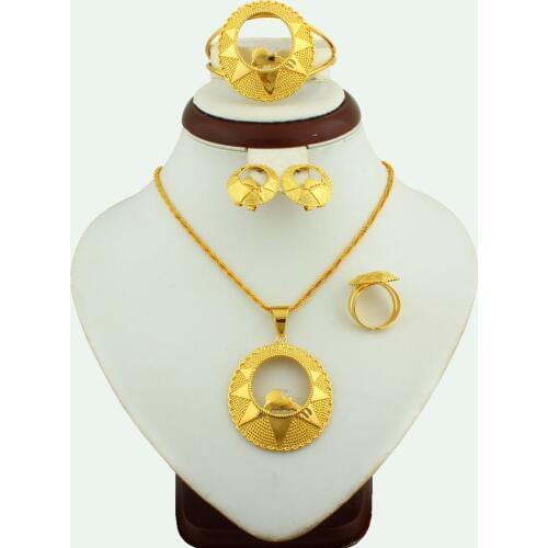 New Arrived African Ethiopian Bridal Jewelry Sets gold color Jewelry Sets For Women Nice Gifts