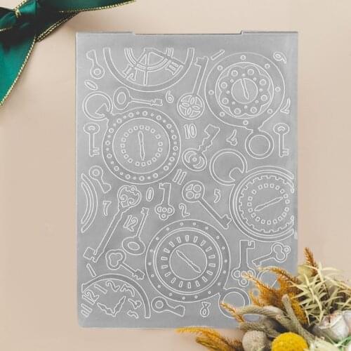 Clock Key Embossing Folder With Cut Design DIY Paper Cutting Dies Scrapbooking D2TD