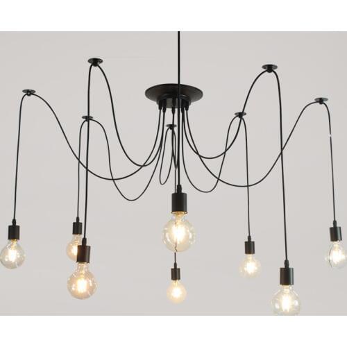 Pendant Lights Lustres Spider Pendant Lamp Luminaire Multiple Adjustable Retro Hanglamp Abajur Fixture Lighting Led Home E27