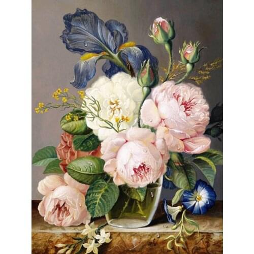 Full Square Diamond Embroidery Flowers Mosaic Picture Of Rhinestones 5D DIY Diamond Painting Flower Needlework Wall Stickers