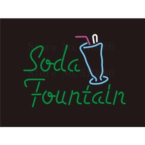 Custom NEON Sign Board Soda Fountain Glass Tube Beer Bar Club Pub Party Display Store Shop Light Signboard Signage Signs 17*14"