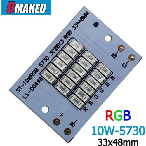 RGB Color LED Floodlight PCB 10W 48x33mm SMD5730 led board, LED flood lighting source, lawn light, garden light free shipping
