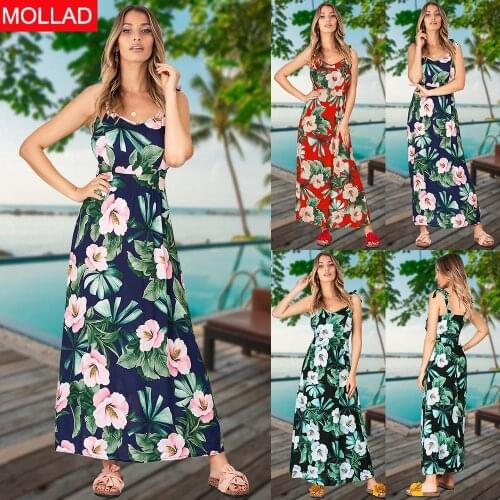 Sexy Slim-Fit Floral Strap Dress 2021 Spring and Summer New European and American plus Size Womens Clothes Bohemian Dress