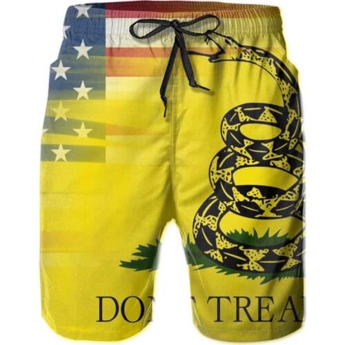 Summer hombre Vacation Surf Male Beach Short Pants Tea Party Dont Tread On Me Board Shorts Mens Quick Dry Swimming Trunks