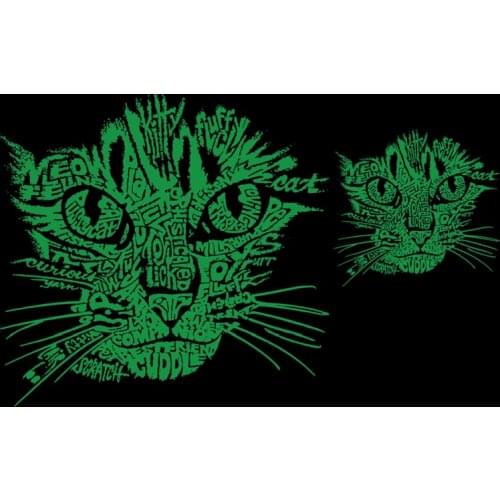 Patches Noctilucent Letter Puzzle Cat Stickers for Clothes Thermal Transfer Printing DIY Decoration Luminous Style Animal Patch