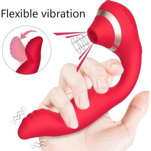 3 IN 1 Dildos Vibrator Sucking G Spot Clitoris Stimulator Orgasm Anal Viginal Nipple Sucker Massager Machine Sex Toys for Women