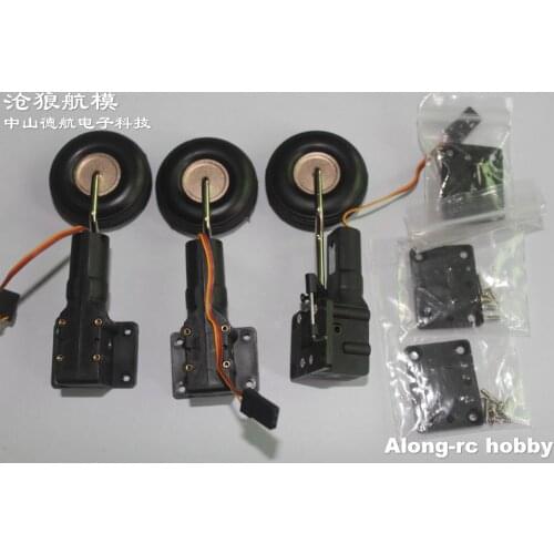 Free shipping 25g retractable landing gear servo with PU wheel for RC hobby plane model airplane RC model diy spare part